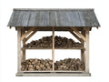Portalegna - Legno - 190 x 75 x 180 cm - Marrone naturale-Grigio - Stile rustico