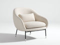 Poltrona - tessuto bouclé - 86x81x82 cm - crema-nero-argento - design contemporaneo