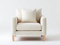 Poltrona - tessuto - 84x80x86 cm - avorio-marrone naturale - design contemporaneo