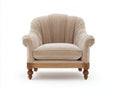 Poltrona - velluto-legno - 88x84x96 cm - beige-marrone naturale - stile classico