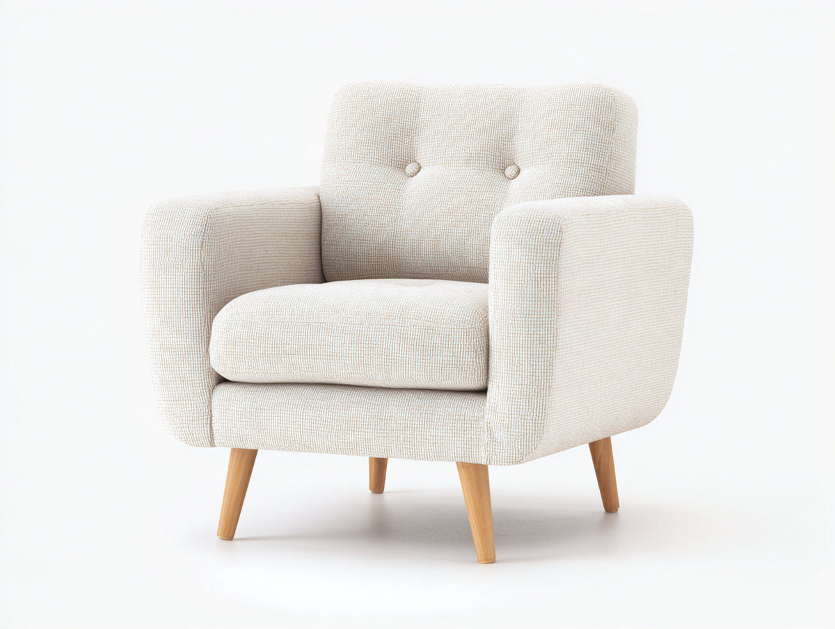 Poltrona - tessuto - 82x79x84 cm - crema-marrone chiaro - design moderno