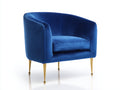 Poltrona - velluto - 79x76x80 cm - blu reale-oro - design moderno avvolgente