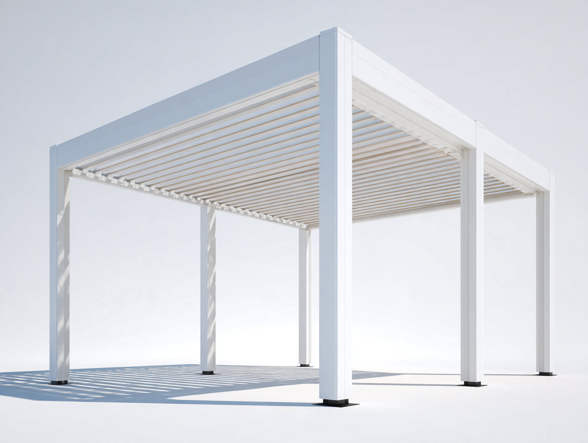 Pergola da giardino - Alluminio - 420 x 400 x 250 cm - Bianco - Stile moderno