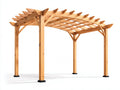 Pergola da giardino - Legno - 405 x 305 x 250 cm - Marrone naturale - Stile rustico