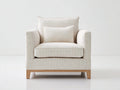 Poltrona - tessuto-legno - 86x83x89 cm - crema-marrone chiaro - design moderno