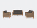 Divani da esterno - rattan intrecciato-tessuto-legno - 168x79x78 cm - beige naturale-grigio antracite-marrone chiaro - design contemporaneo
